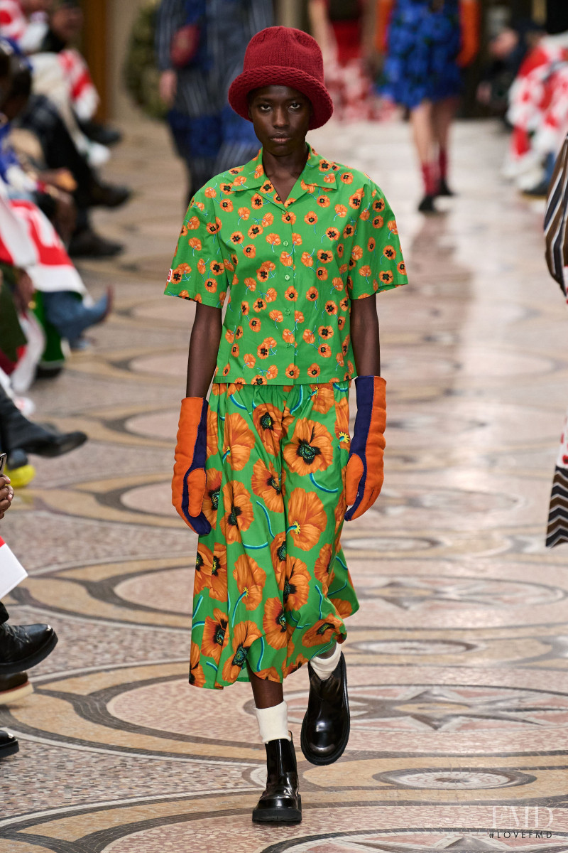 Awar Odhiang featured in  the Kenzo fashion show for Autumn/Winter 2022