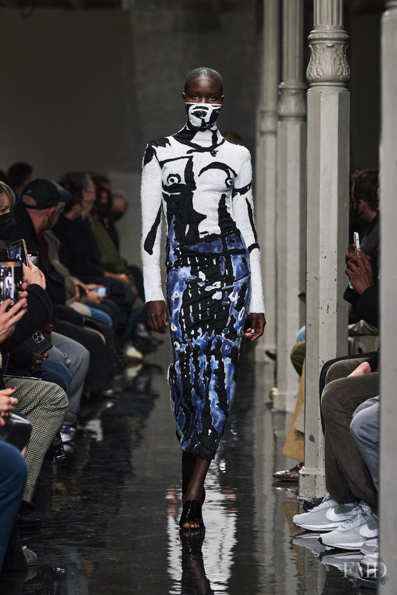 Akon Changkou featured in  the Alaia fashion show for Autumn/Winter 2022