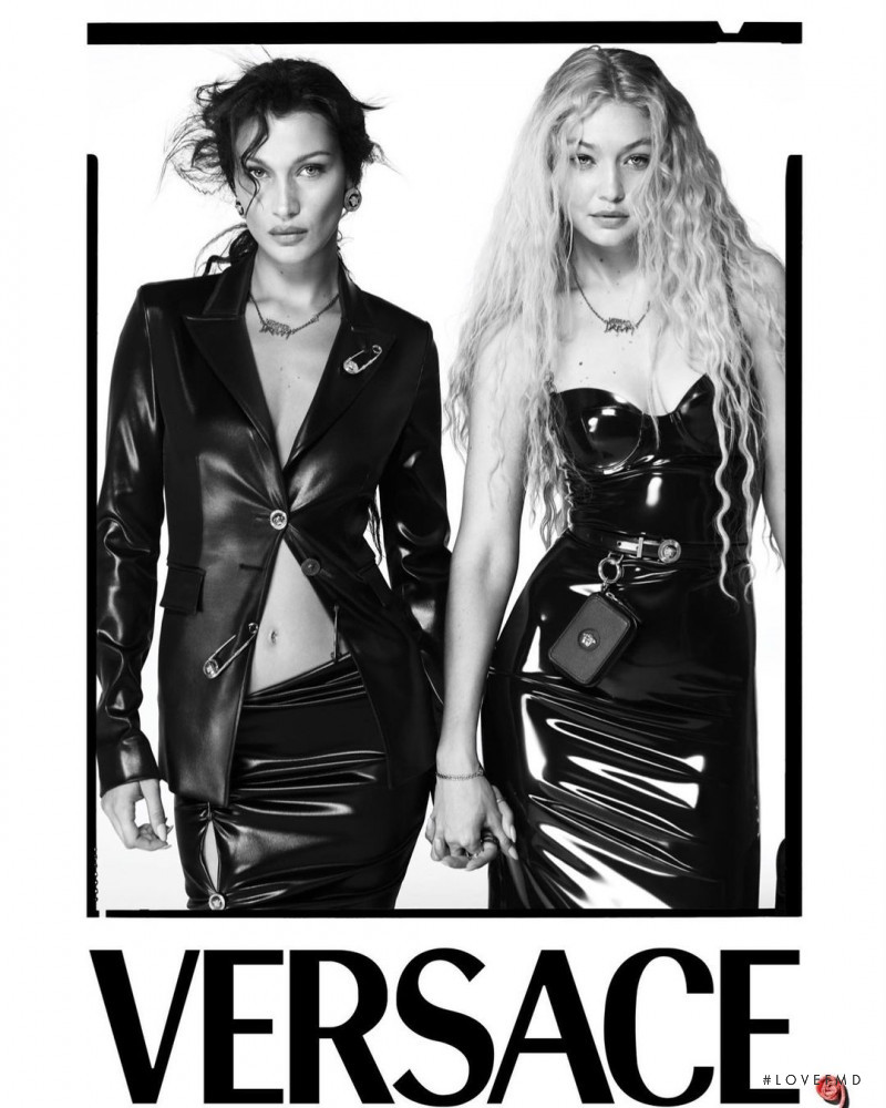 Bella Hadid featured in  the Versace advertisement for Spring/Summer 2022