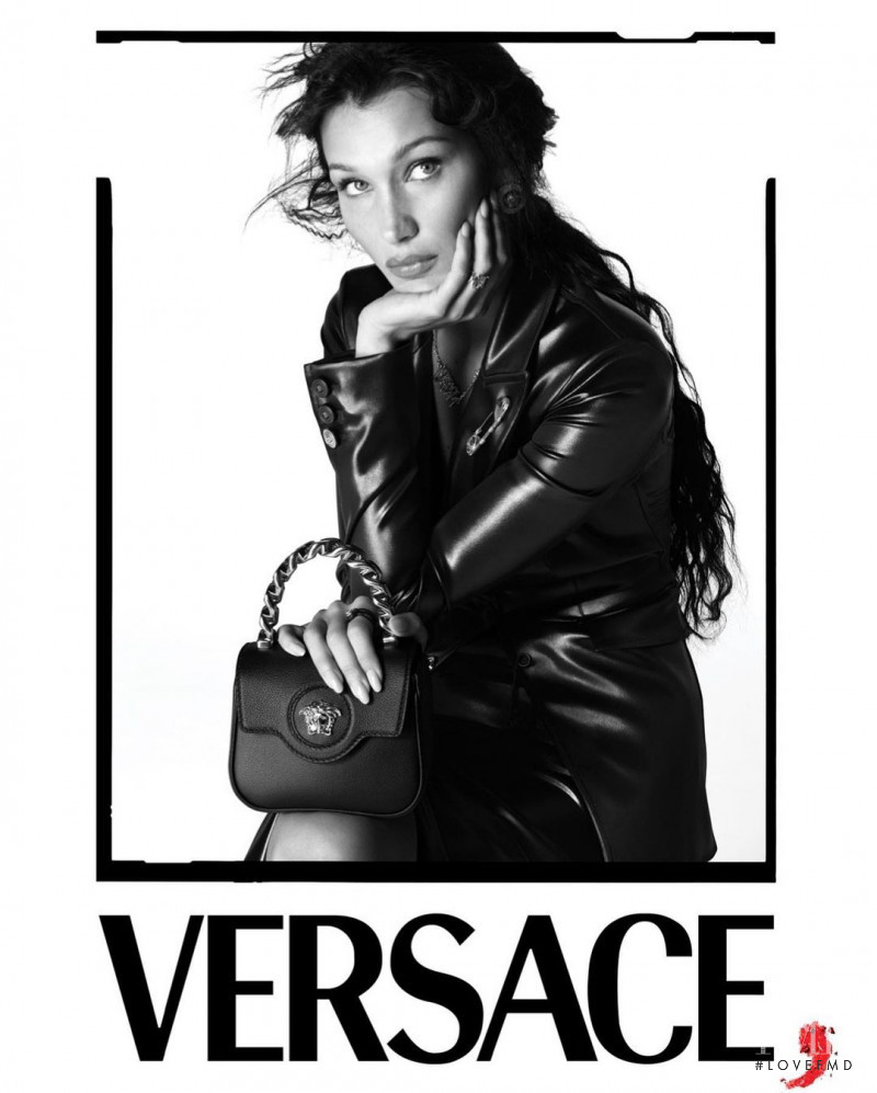 Bella Hadid featured in  the Versace advertisement for Spring/Summer 2022