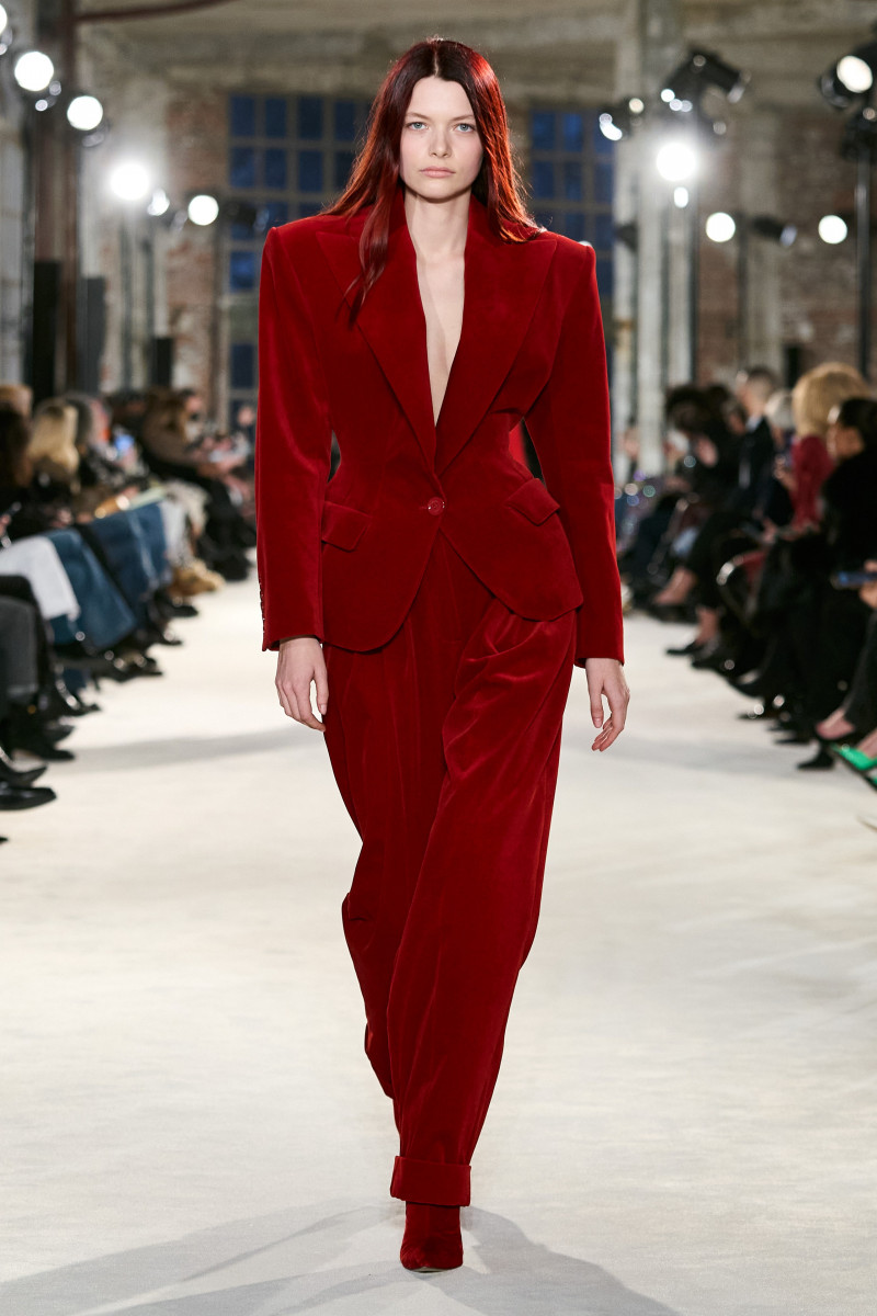 Louise Robert featured in  the Alexandre Vauthier fashion show for Spring/Summer 2022