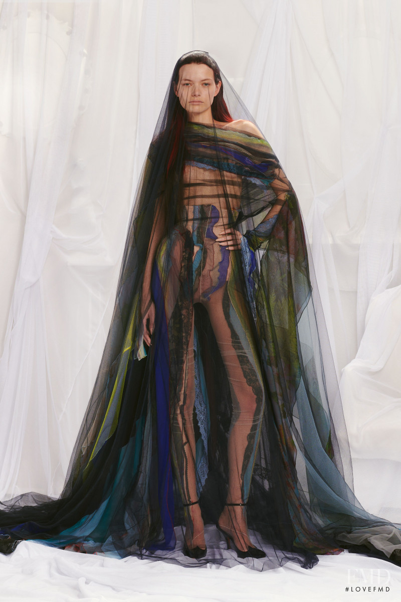 Louise Robert featured in  the Jean Paul Gaultier Haute Couture lookbook for Spring/Summer 2022