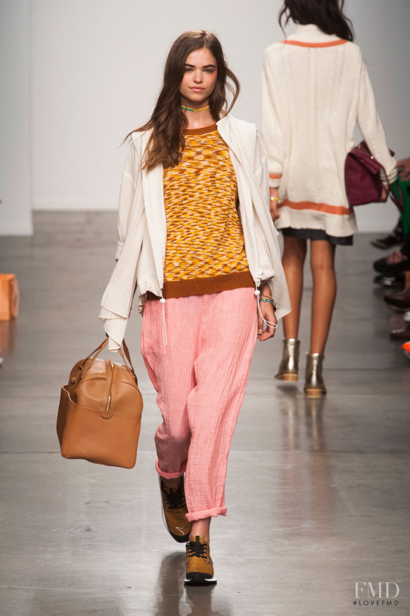 Robin Holzken featured in  the Karen Walker fashion show for Spring/Summer 2014