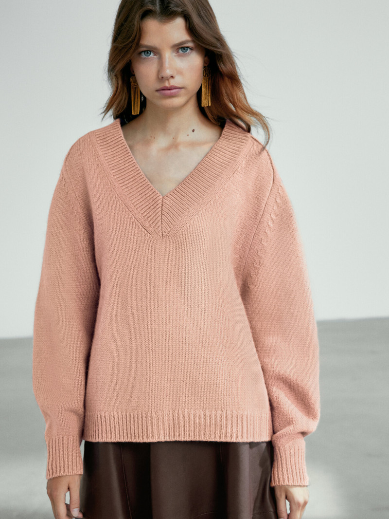 Mathilde Henning featured in  the Massimo Dutti catalogue for Winter 2021