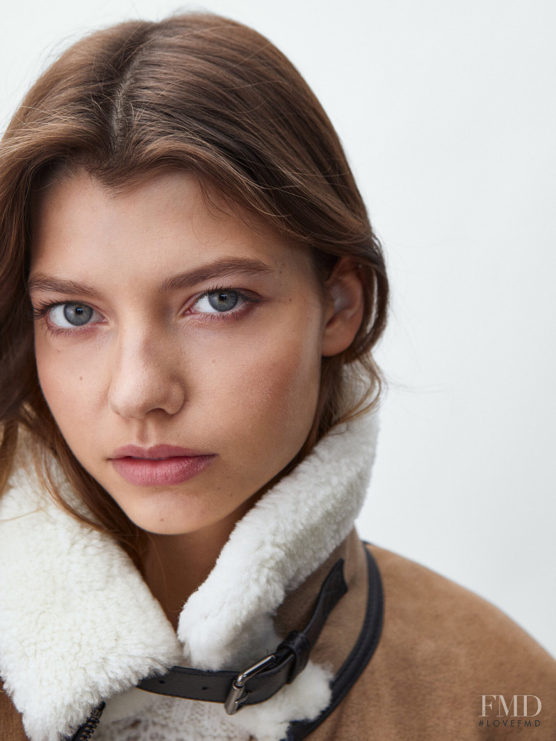 Mathilde Henning featured in  the Massimo Dutti catalogue for Winter 2021