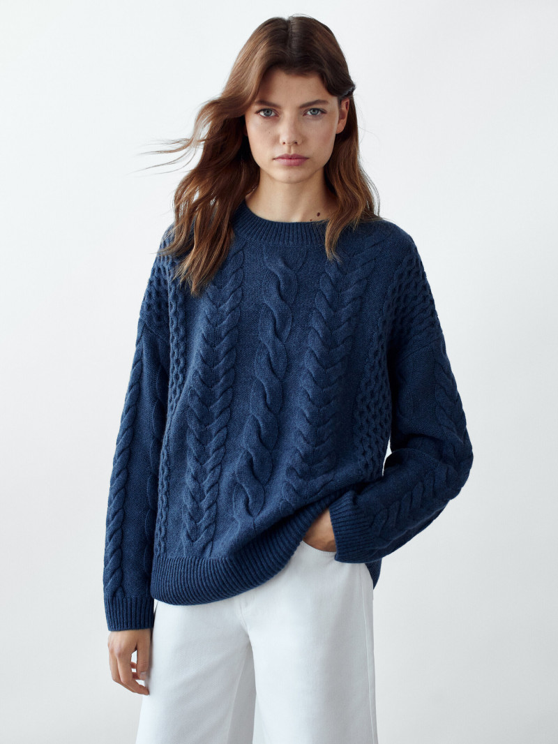 Mathilde Henning featured in  the Massimo Dutti catalogue for Winter 2021