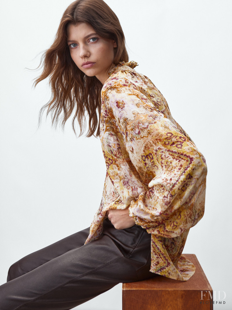 Mathilde Henning featured in  the Massimo Dutti catalogue for Winter 2021