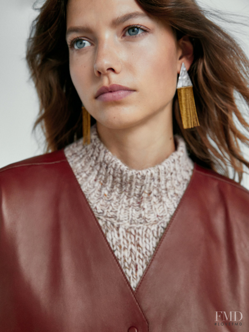 Mathilde Henning featured in  the Massimo Dutti catalogue for Winter 2021