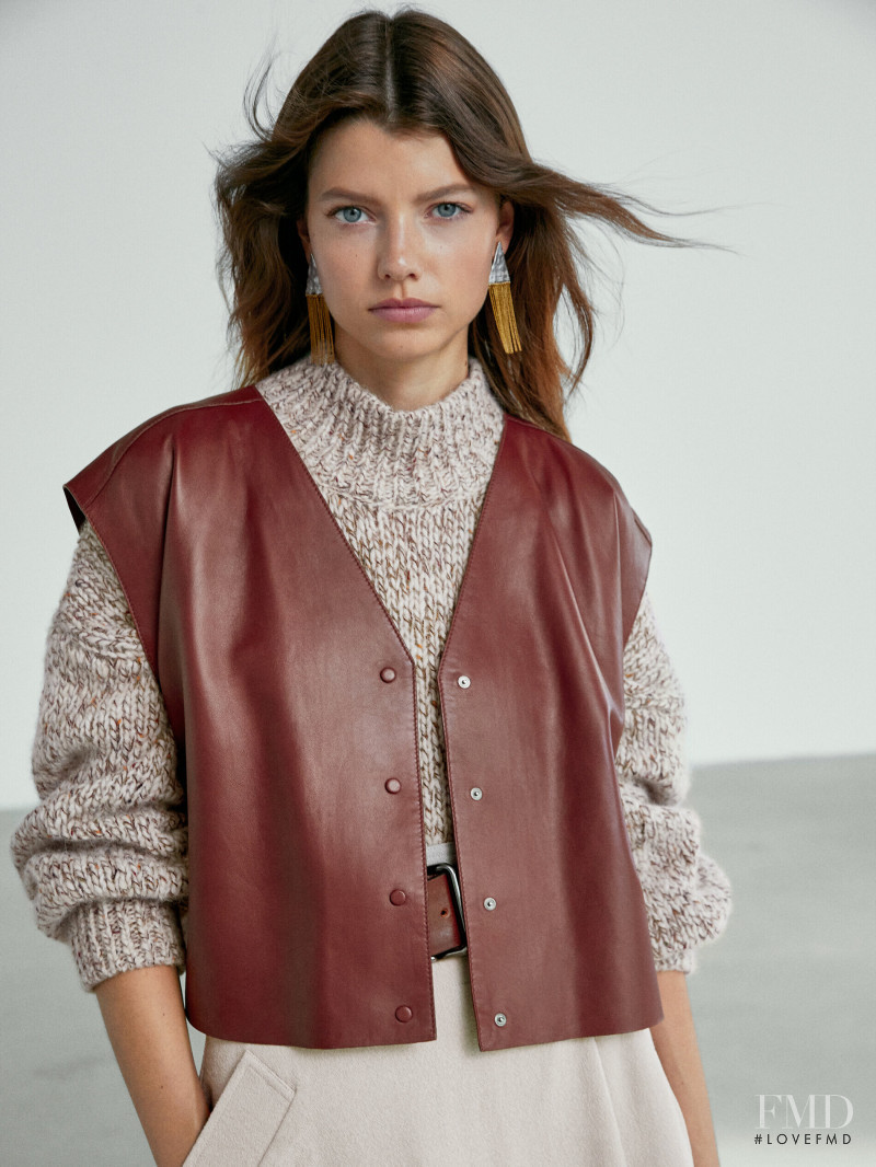 Mathilde Henning featured in  the Massimo Dutti catalogue for Winter 2021