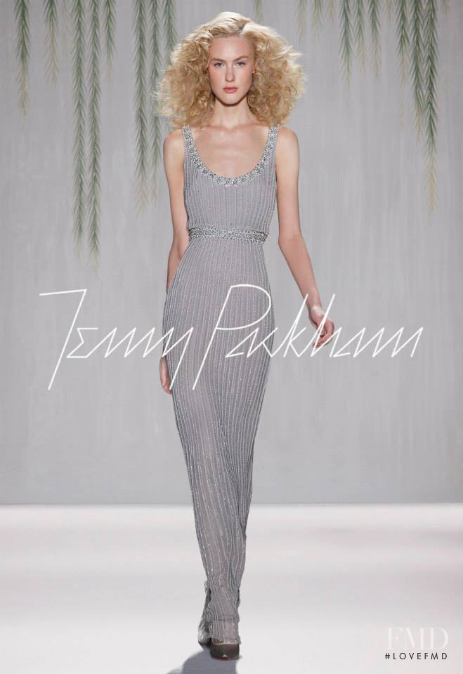 Caroline Mathis featured in  the Jenny Packham fashion show for Spring/Summer 2014