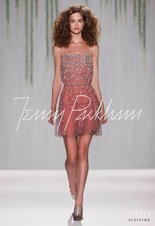 Robin Holzken featured in  the Jenny Packham fashion show for Spring/Summer 2014