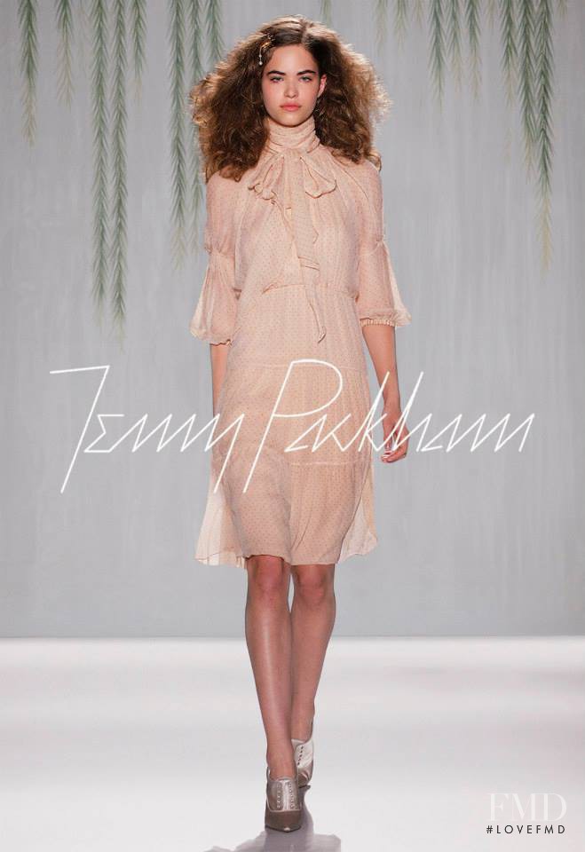 Robin Holzken featured in  the Jenny Packham fashion show for Spring/Summer 2014