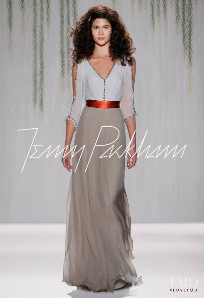 Lina Sandberg featured in  the Jenny Packham fashion show for Spring/Summer 2014