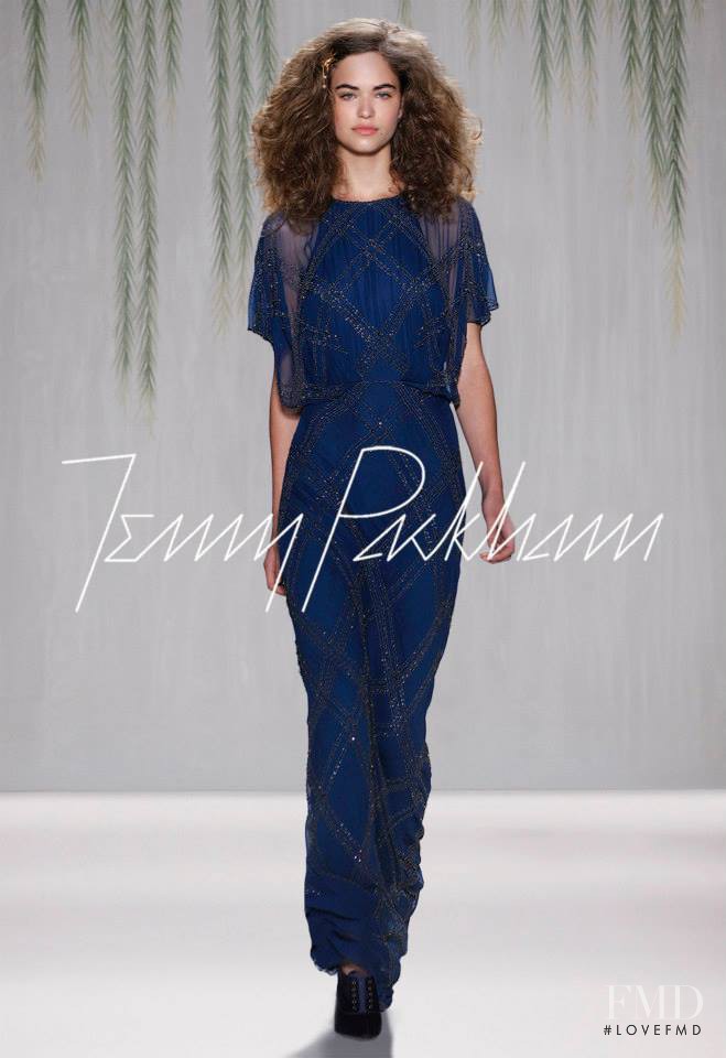 Robin Holzken featured in  the Jenny Packham fashion show for Spring/Summer 2014