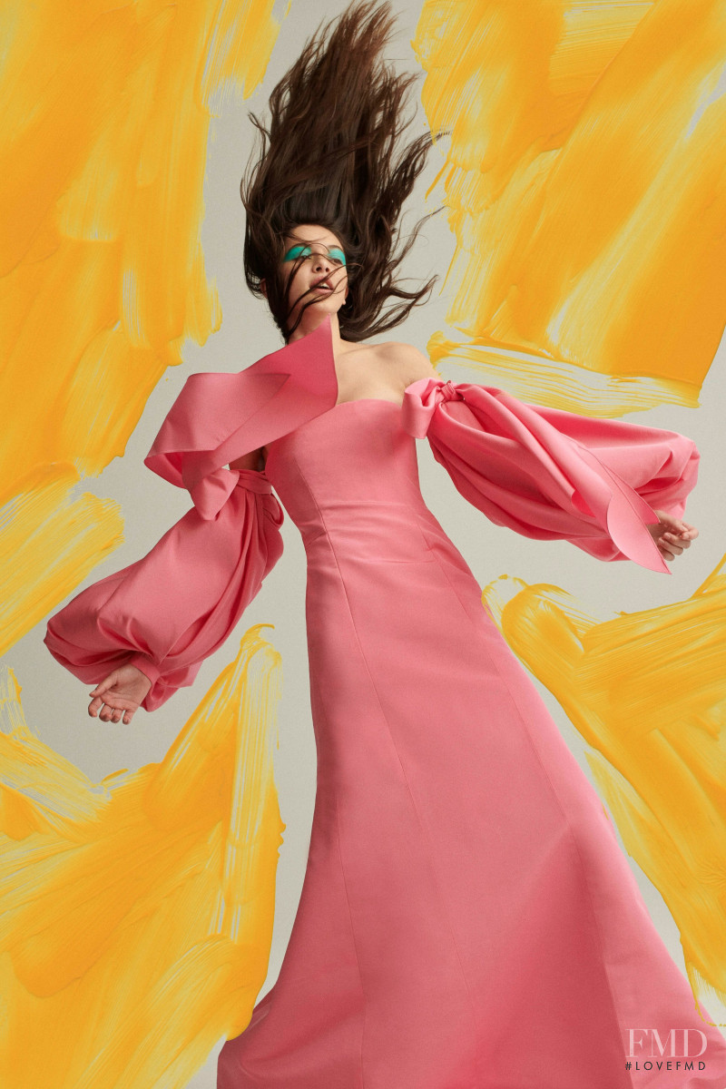 Maria Miguel featured in  the Carolina Herrera lookbook for Pre-Fall 2019