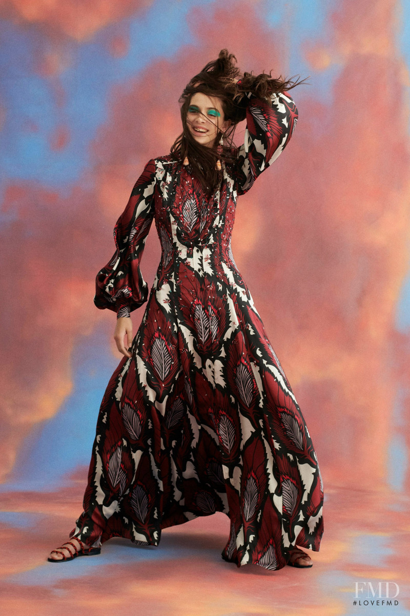 Maria Miguel featured in  the Carolina Herrera lookbook for Pre-Fall 2019