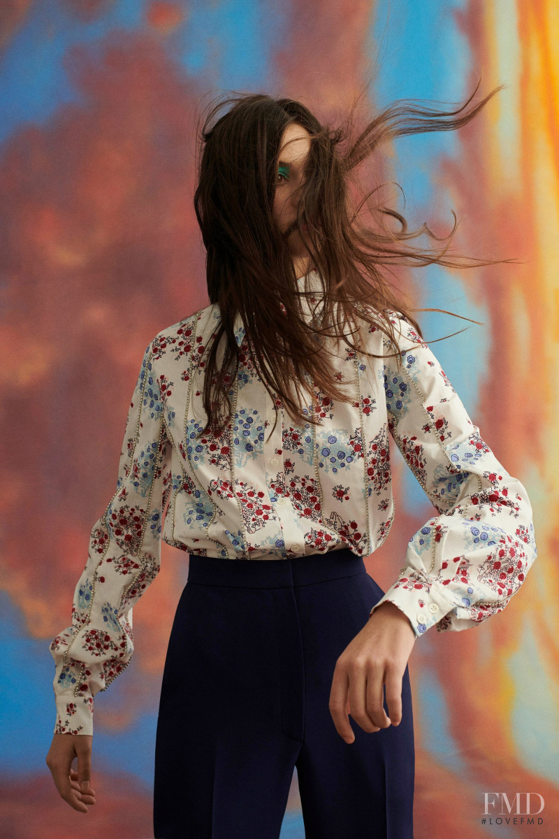 Maria Miguel featured in  the Carolina Herrera lookbook for Pre-Fall 2019