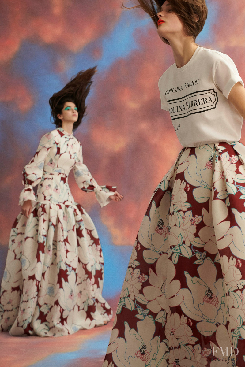 Maria Miguel featured in  the Carolina Herrera lookbook for Pre-Fall 2019