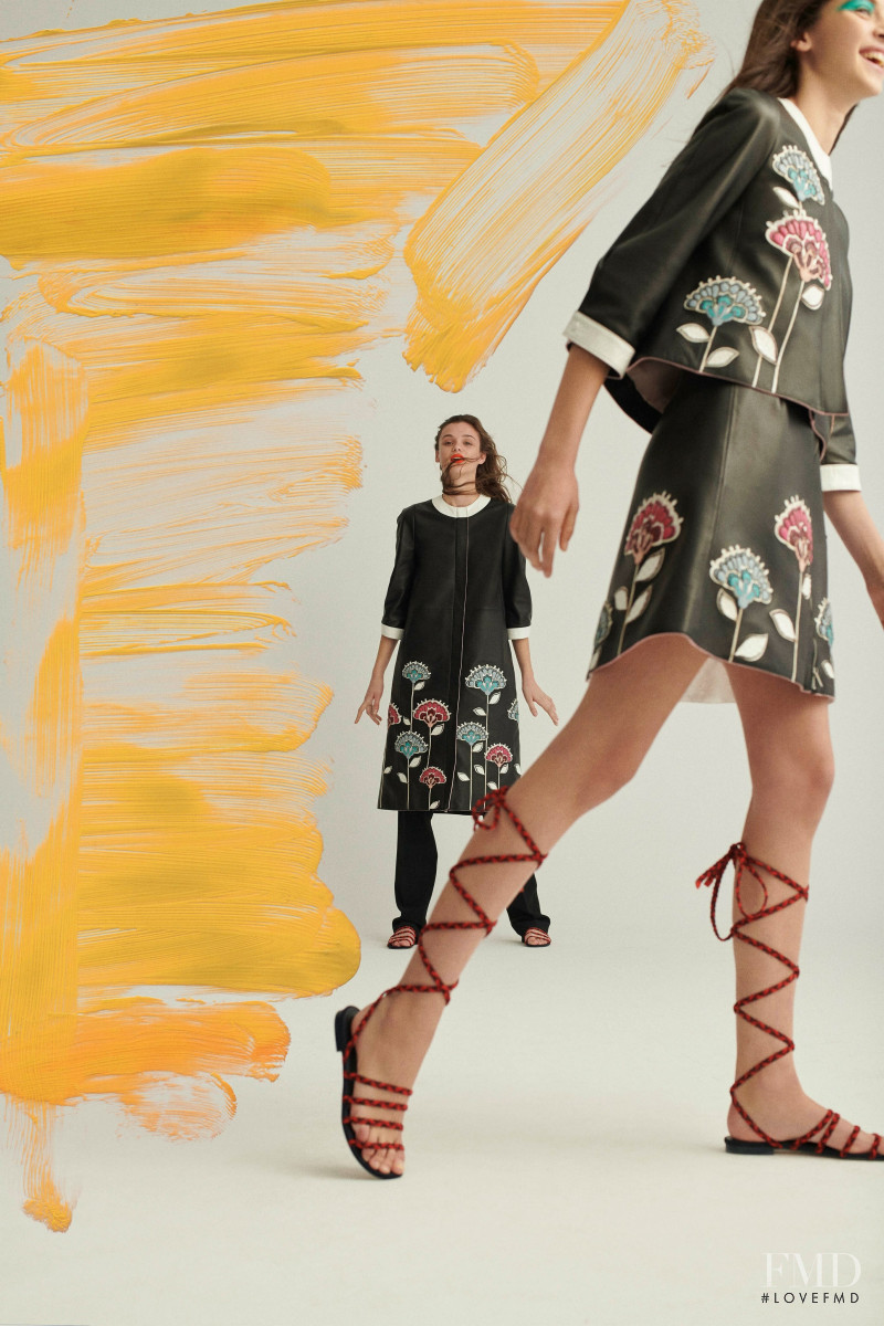 Maria Miguel featured in  the Carolina Herrera lookbook for Pre-Fall 2019