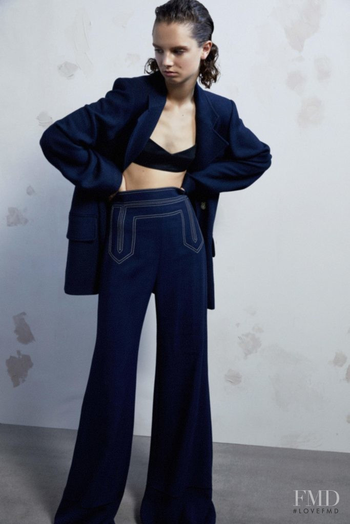 Giselle Norman featured in  the Khaite lookbook for Pre-Fall 2019
