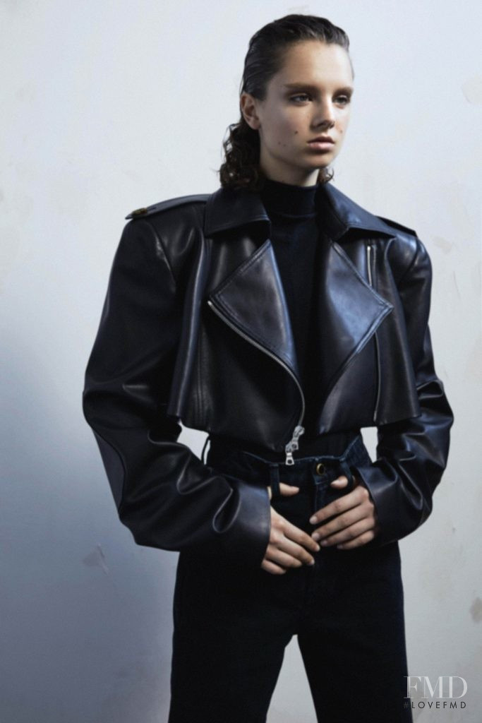 Giselle Norman featured in  the Khaite lookbook for Pre-Fall 2019
