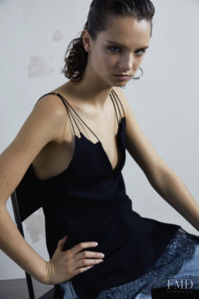 Giselle Norman featured in  the Khaite lookbook for Pre-Fall 2019