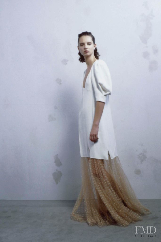 Giselle Norman featured in  the Khaite lookbook for Pre-Fall 2019
