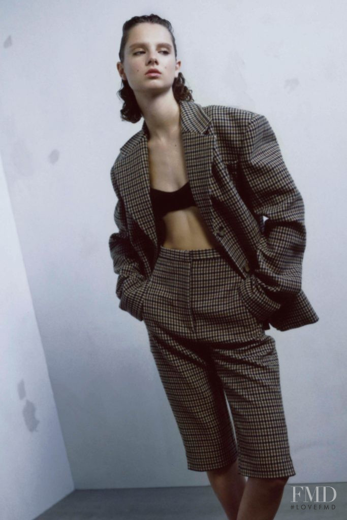 Giselle Norman featured in  the Khaite lookbook for Pre-Fall 2019