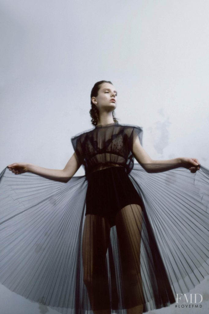 Giselle Norman featured in  the Khaite lookbook for Pre-Fall 2019