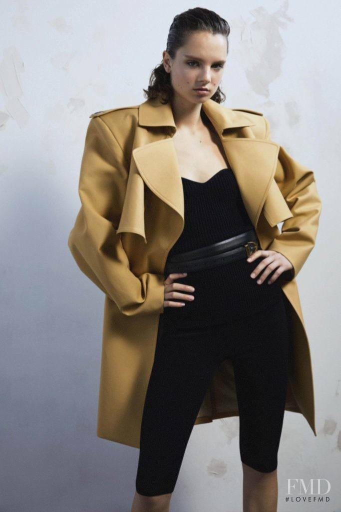 Giselle Norman featured in  the Khaite lookbook for Pre-Fall 2019