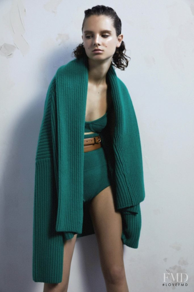 Giselle Norman featured in  the Khaite lookbook for Pre-Fall 2019