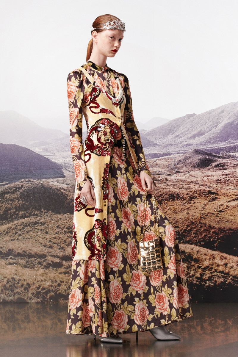Sara Grace Wallerstedt featured in  the Paco Rabanne lookbook for Pre-Fall 2019