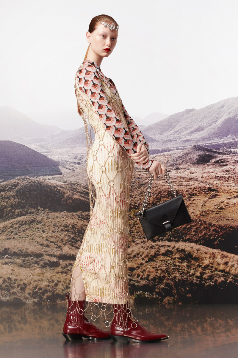 Sara Grace Wallerstedt featured in  the Paco Rabanne lookbook for Pre-Fall 2019