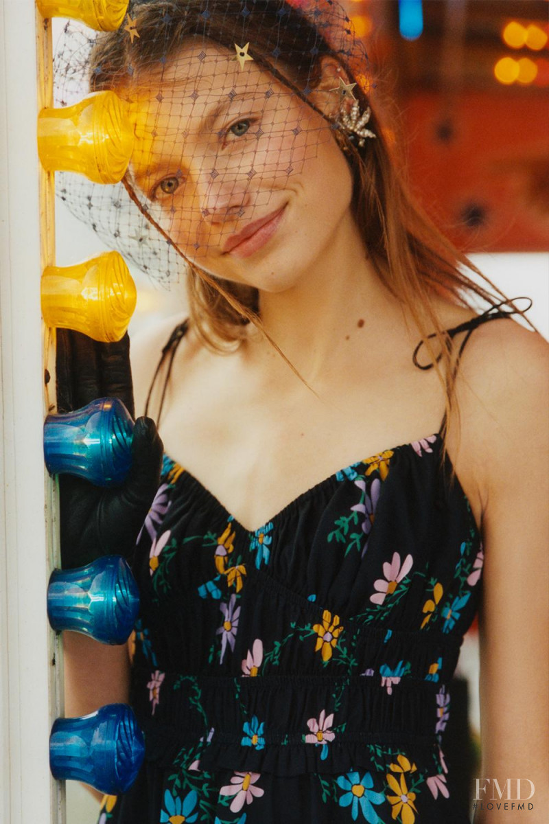 Mathilde Henning featured in  the For Love & Lemons lookbook for Spring 2021