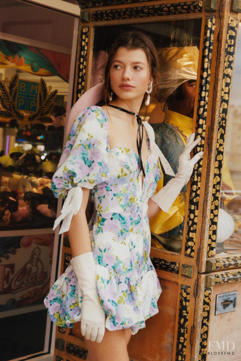 Mathilde Henning featured in  the For Love & Lemons lookbook for Spring 2021