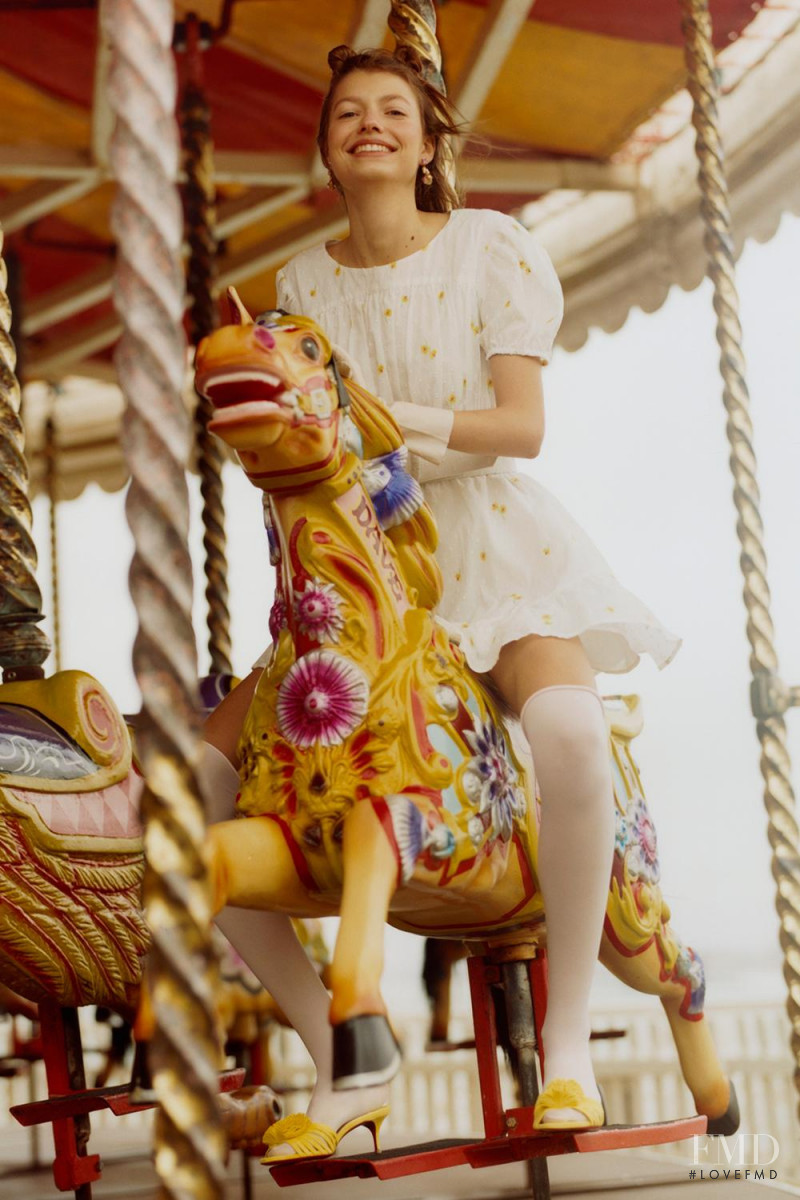 Mathilde Henning featured in  the For Love & Lemons lookbook for Spring 2021