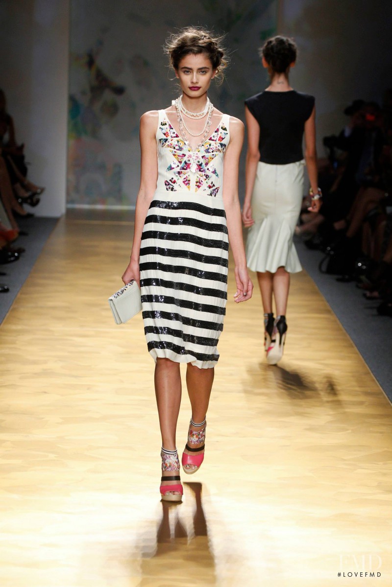 Taylor Hill featured in  the Nicole Miller fashion show for Spring/Summer 2014