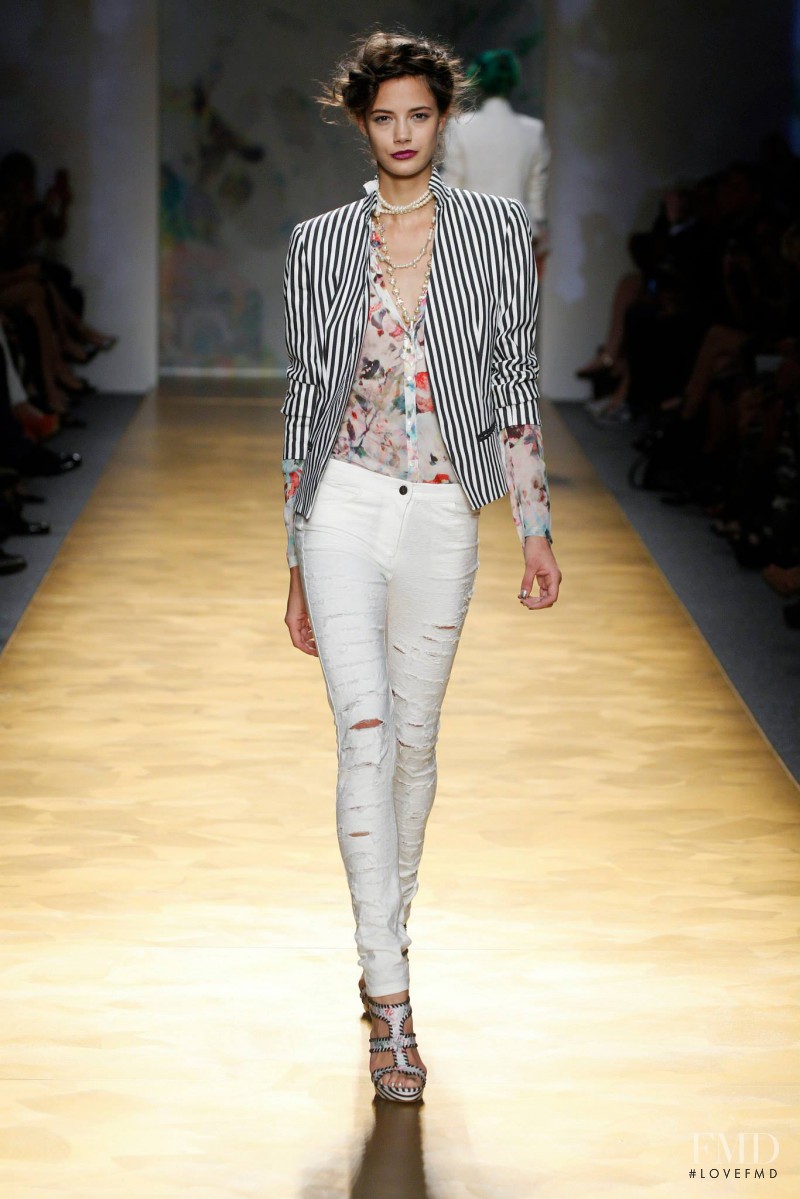 Anja Leuenberger featured in  the Nicole Miller fashion show for Spring/Summer 2014