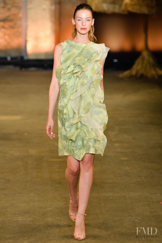 Iryna Lysogor featured in  the Christian Siriano fashion show for Spring/Summer 2014