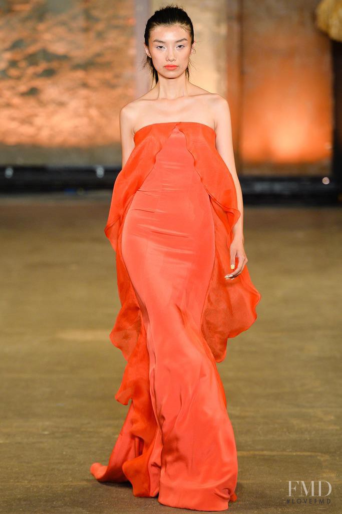 Meng Die Hou featured in  the Christian Siriano fashion show for Spring/Summer 2014