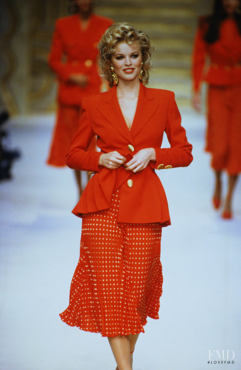 Eva Herzigova featured in  the Valentino fashion show for Spring/Summer 1993