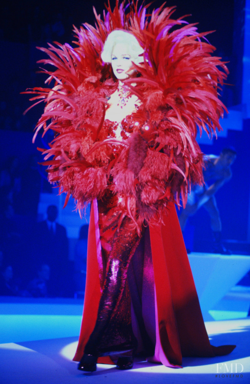 Eva Herzigova featured in  the Mugler fashion show for Autumn/Winter 1995