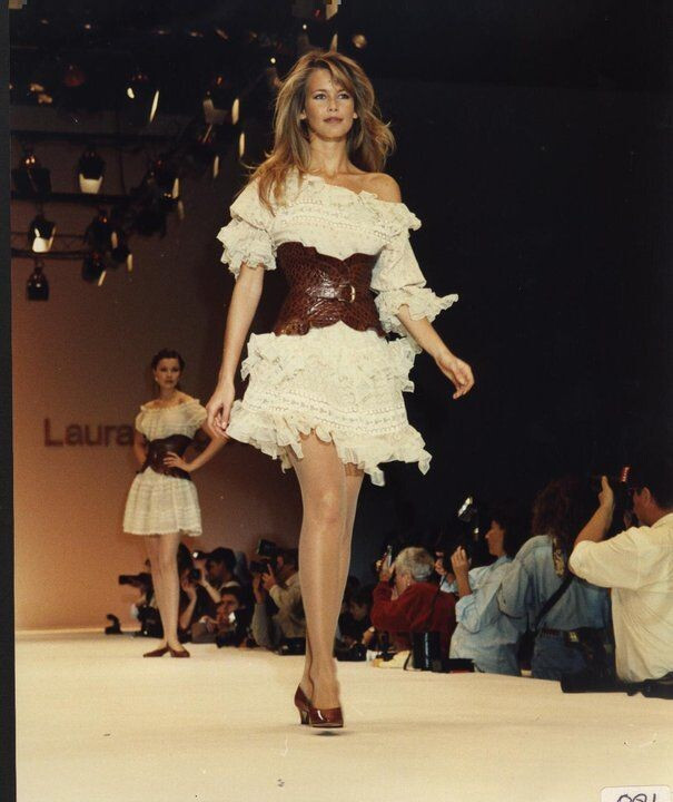 Claudia Schiffer featured in  the Laura Biagiotti fashion show for Spring/Summer 1994