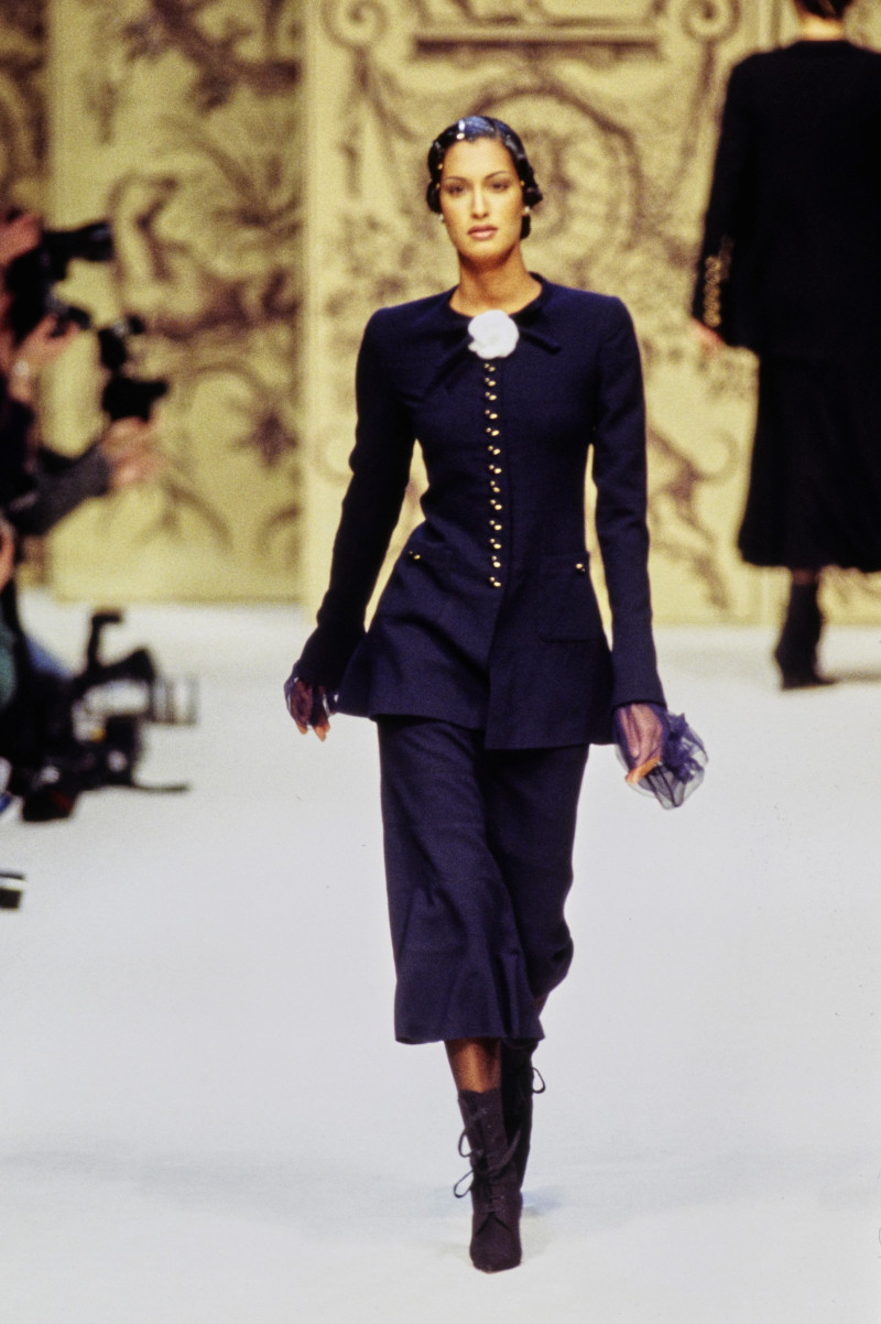 Yasmeen Ghauri featured in  the Chanel Haute Couture fashion show for Spring/Summer 1993