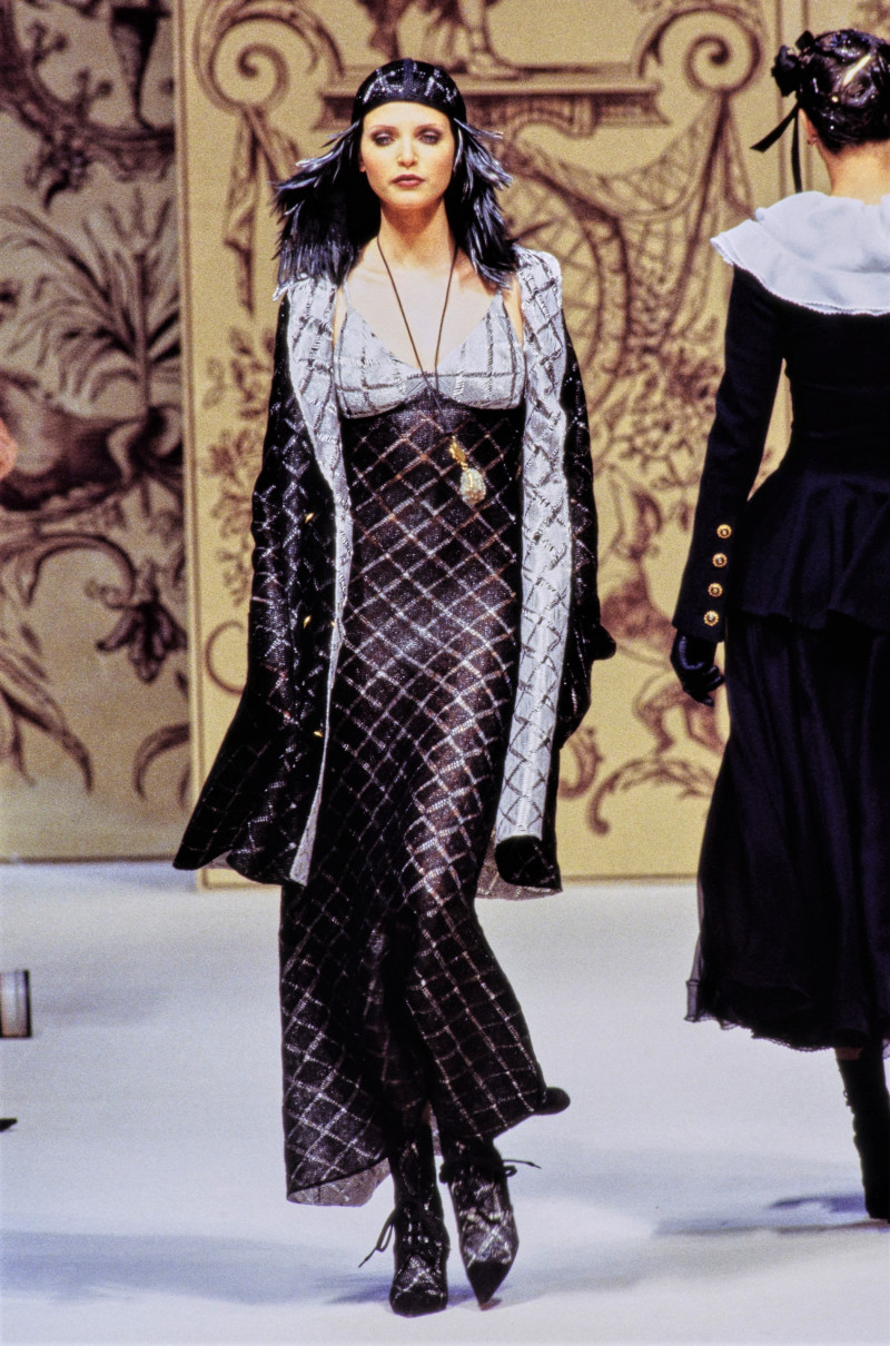 Nadja Auermann featured in  the Chanel Haute Couture fashion show for Spring/Summer 1993