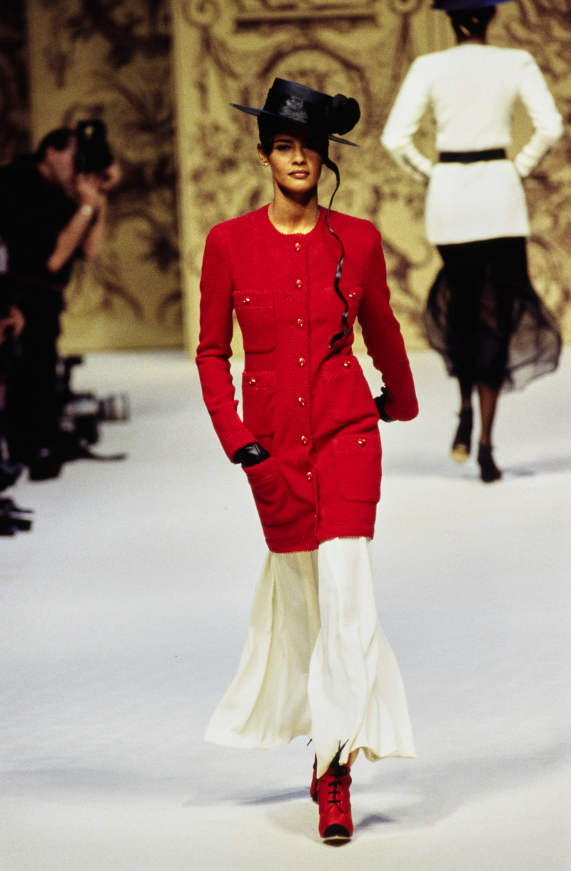 Nadege du Bospertus featured in  the Chanel Haute Couture fashion show for Spring/Summer 1993
