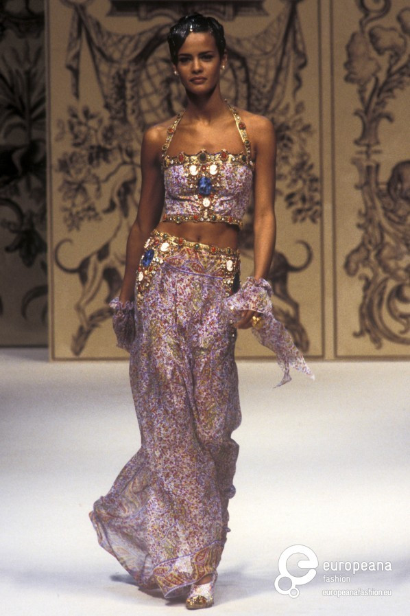 Nadege du Bospertus featured in  the Chanel Haute Couture fashion show for Spring/Summer 1993