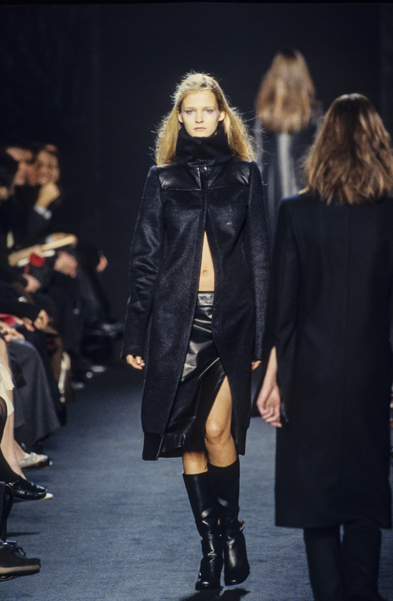 Carmen Kass featured in  the Costume National fashion show for Autumn/Winter 1999