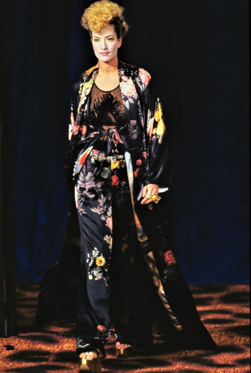 Tatjana Patitz featured in  the Vivienne Westwood fashion show for Spring/Summer 1994