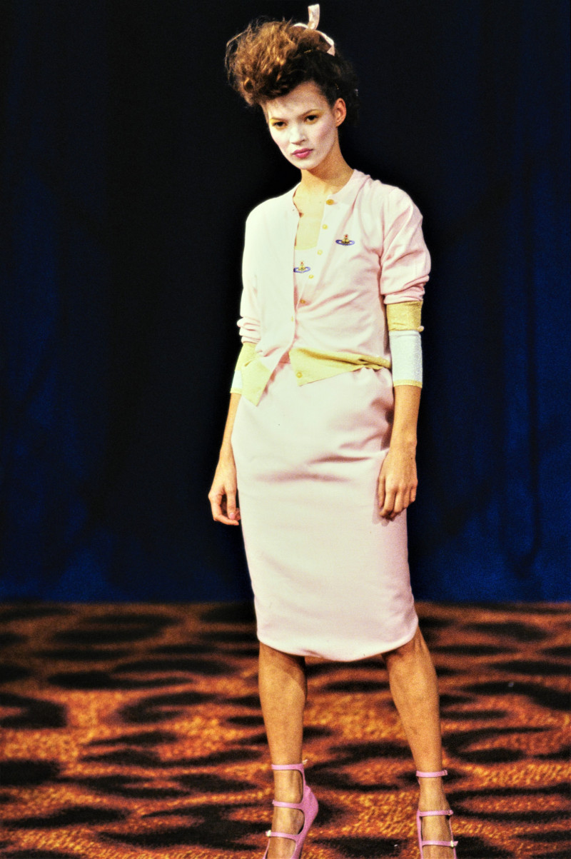 Kate Moss featured in  the Vivienne Westwood fashion show for Spring/Summer 1994